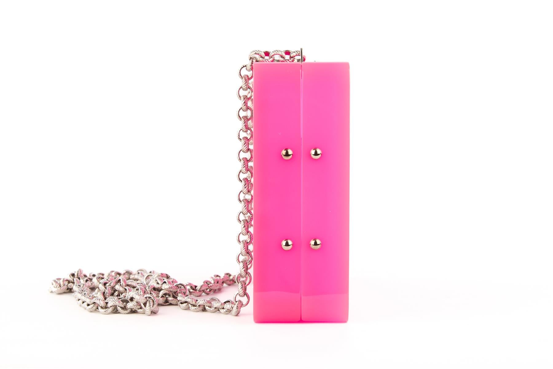 CHANEL PINK 2017-2018 MOTHERBOARD MINAUDIERE PLEXIGLASS CLUTCH