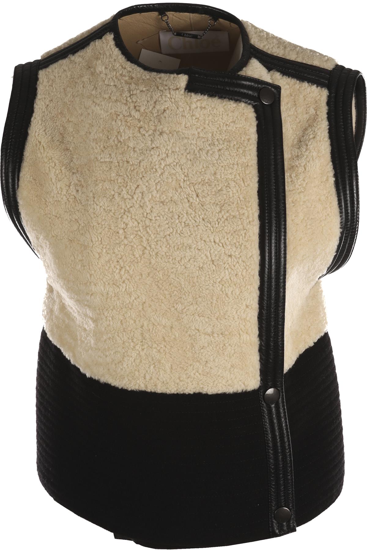 CHLOÉ CREAM SHEARLING GILET FR 34 UK 6