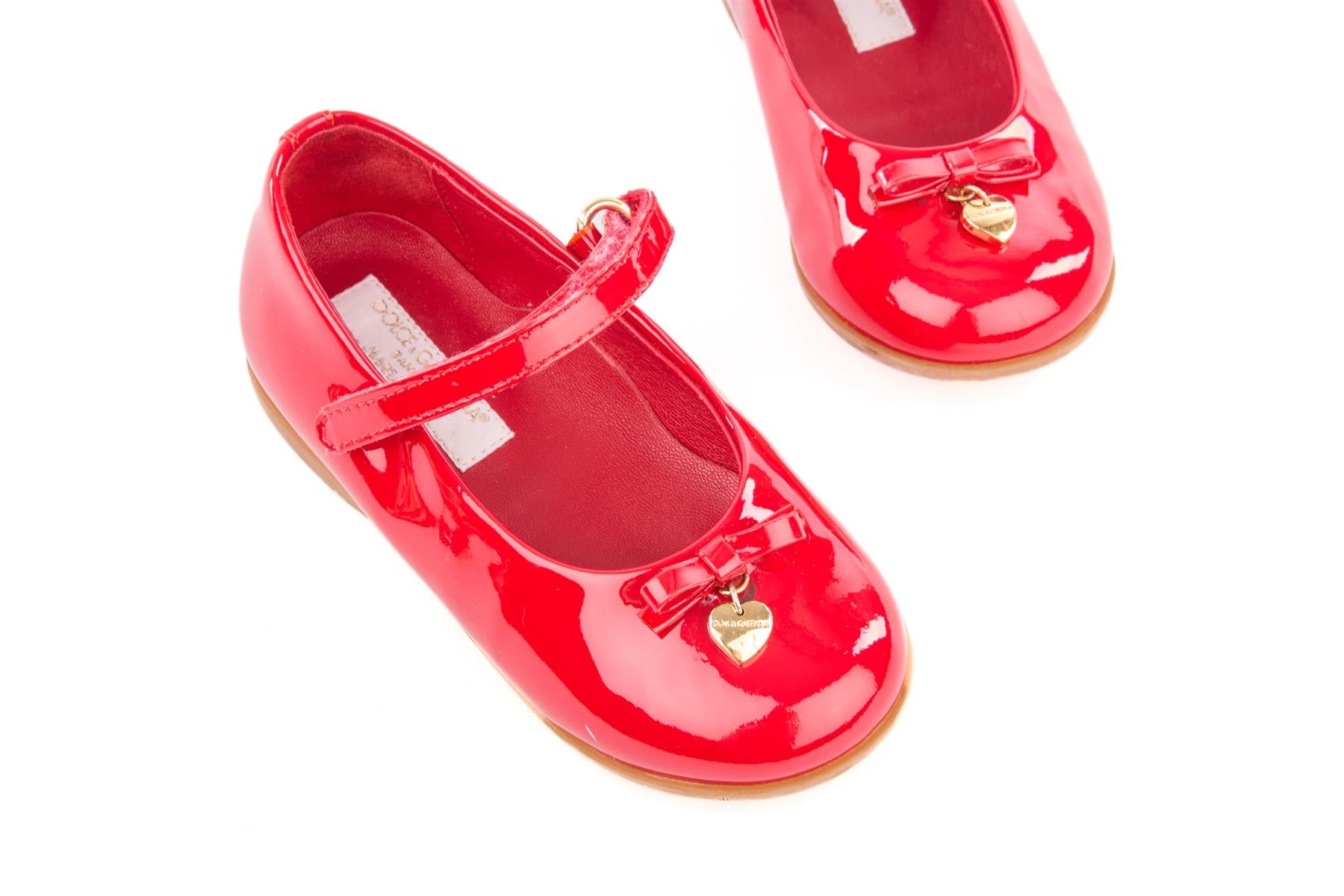DOLCE & GABBANA RED KIDS GIRLS BALLET FLATS EU 22 UK 5 US 6