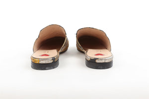 GUCCI BLACK PRINCETOWN FABRIC SLIPPERS EU 37 UK 4 US 7