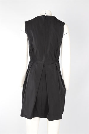 NINA RICCI BLACK SHELL MINI DRESS IT 38 UK 6