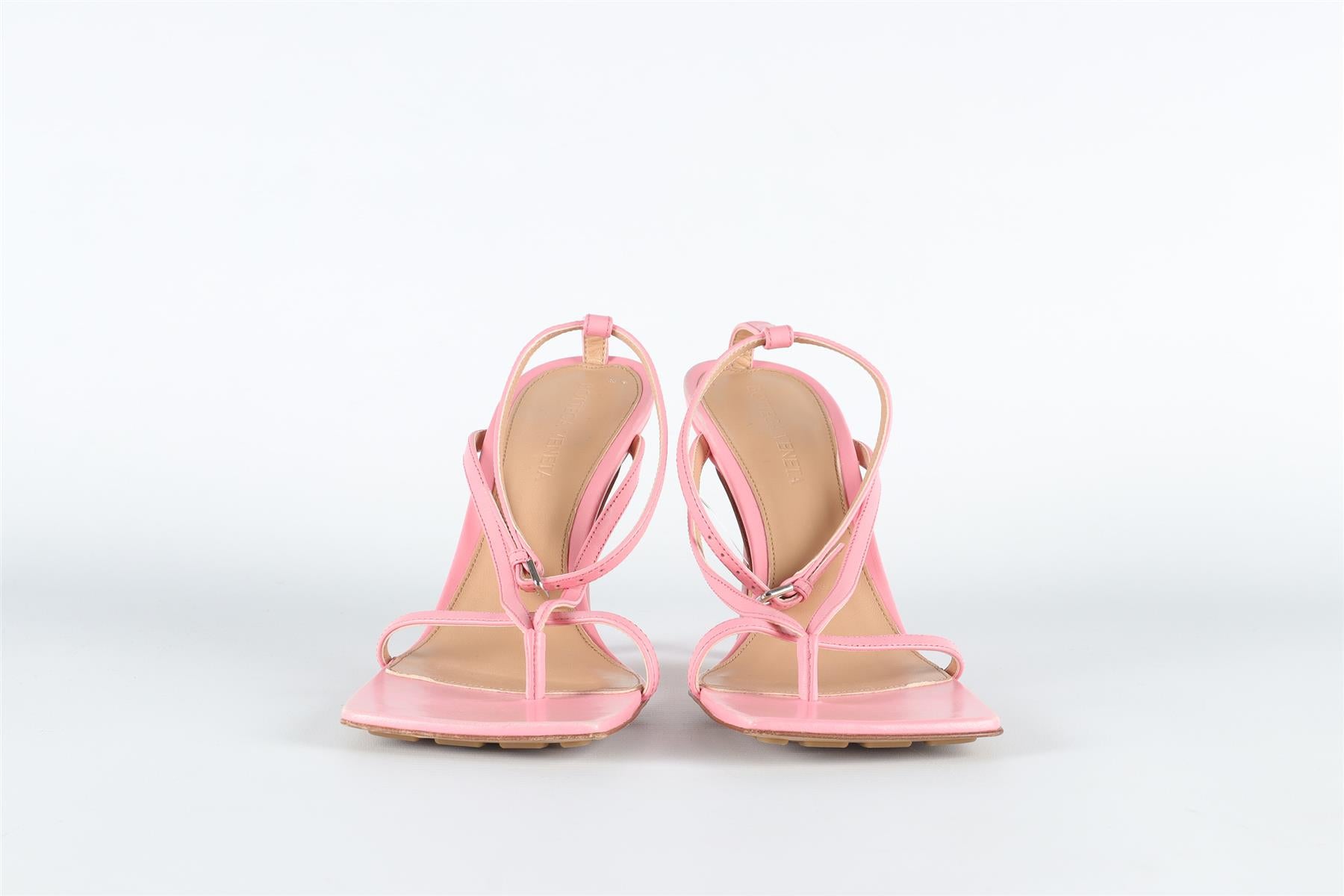 BOTTEGA VENETA PINK LEATHER SANDALS EU 38.5 UK 5.5 US 8.5