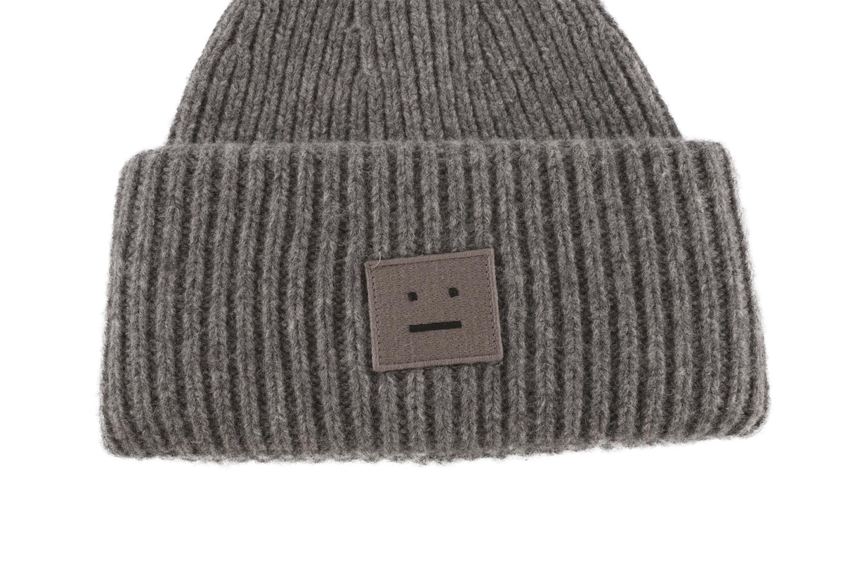 ACNE STUDIOS GREY WOOL BEANIE