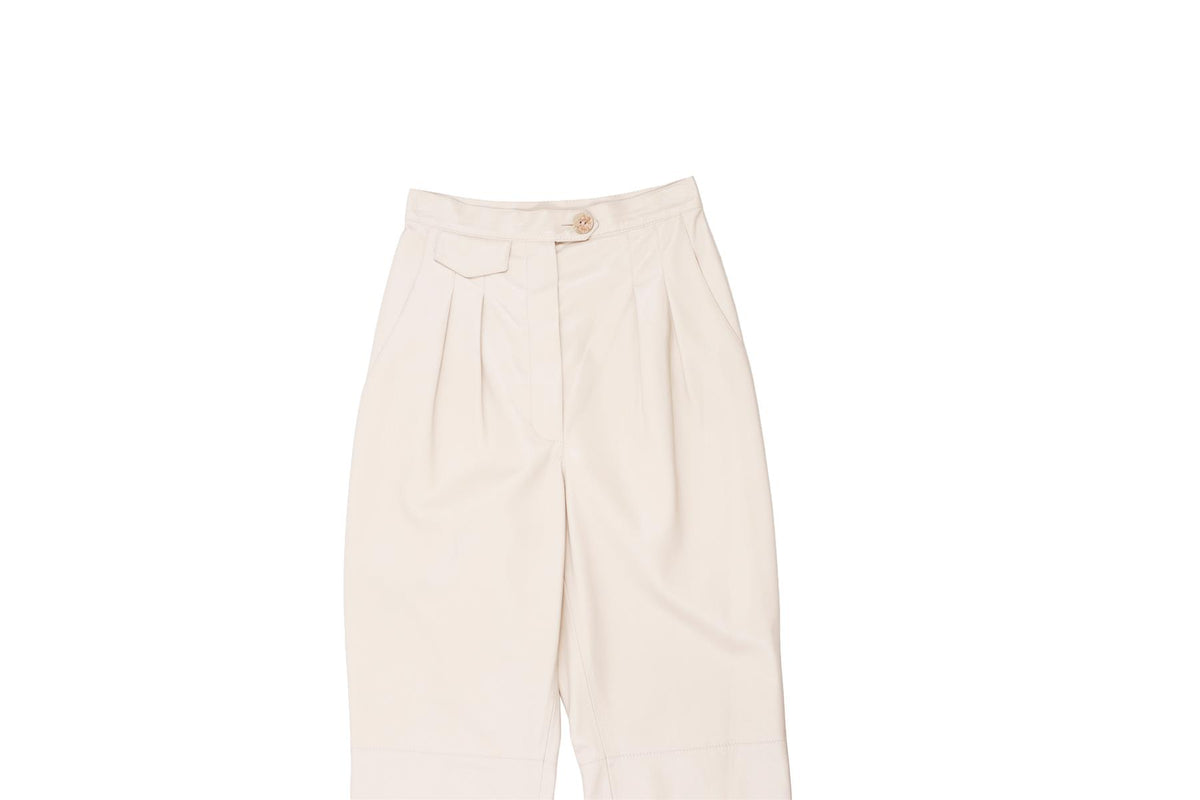 BEIGE LEATHER PANTS