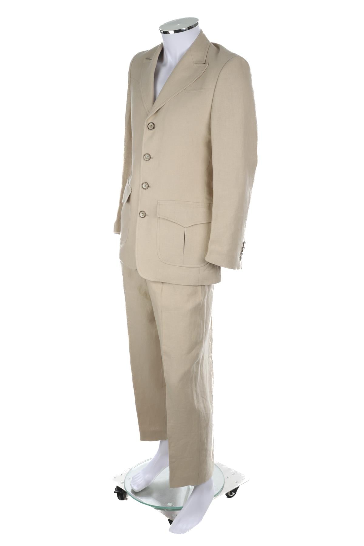 THOMAS FARTHING BEIGE MENS LINEN SUIT UK/US 36 FR 36 IT 46
