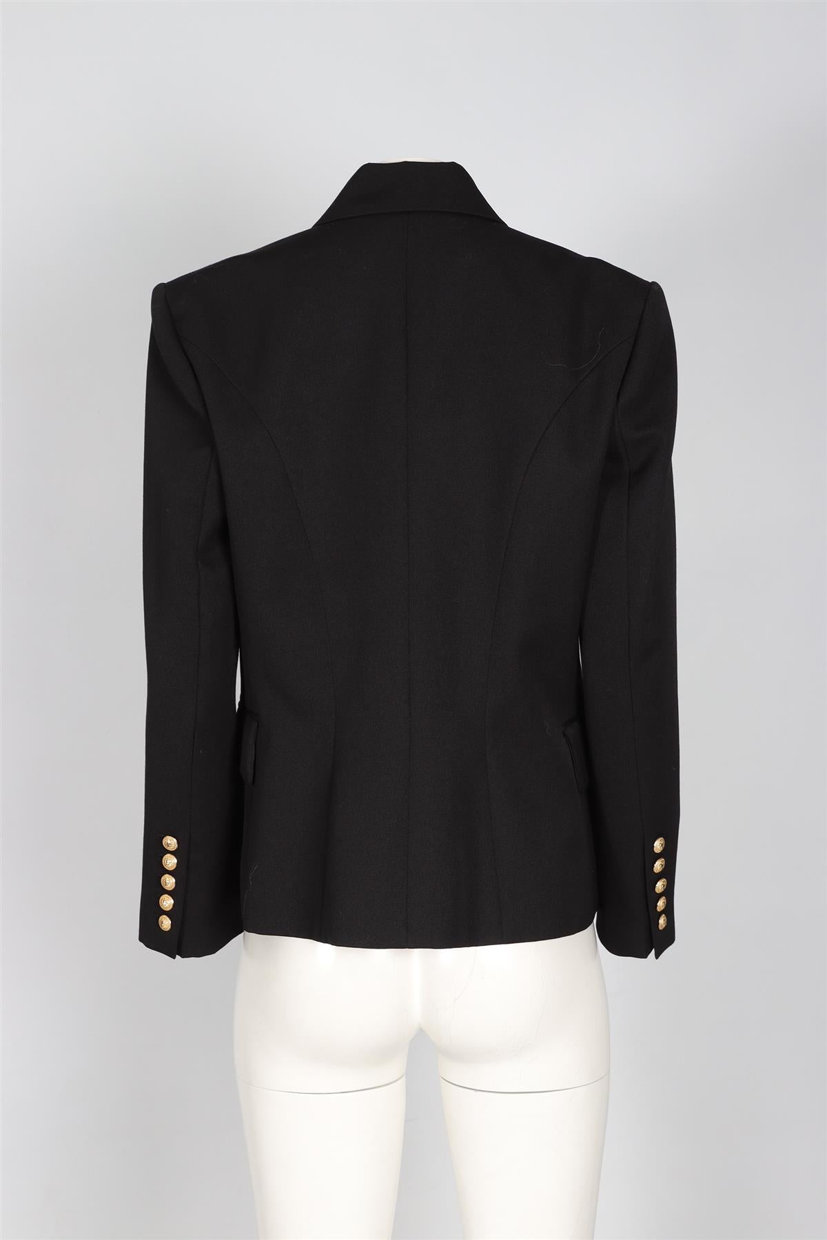 BALMAIN BLACK WOOL BLAZER FR 46 UK 18