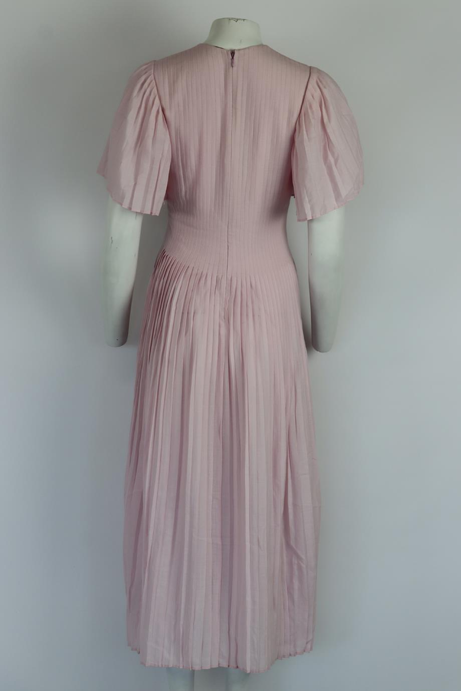 GABRIELA HEARST PLEATED CASHMERE AND WOOL BLEND MIDI DRESS IT 40 UK 8