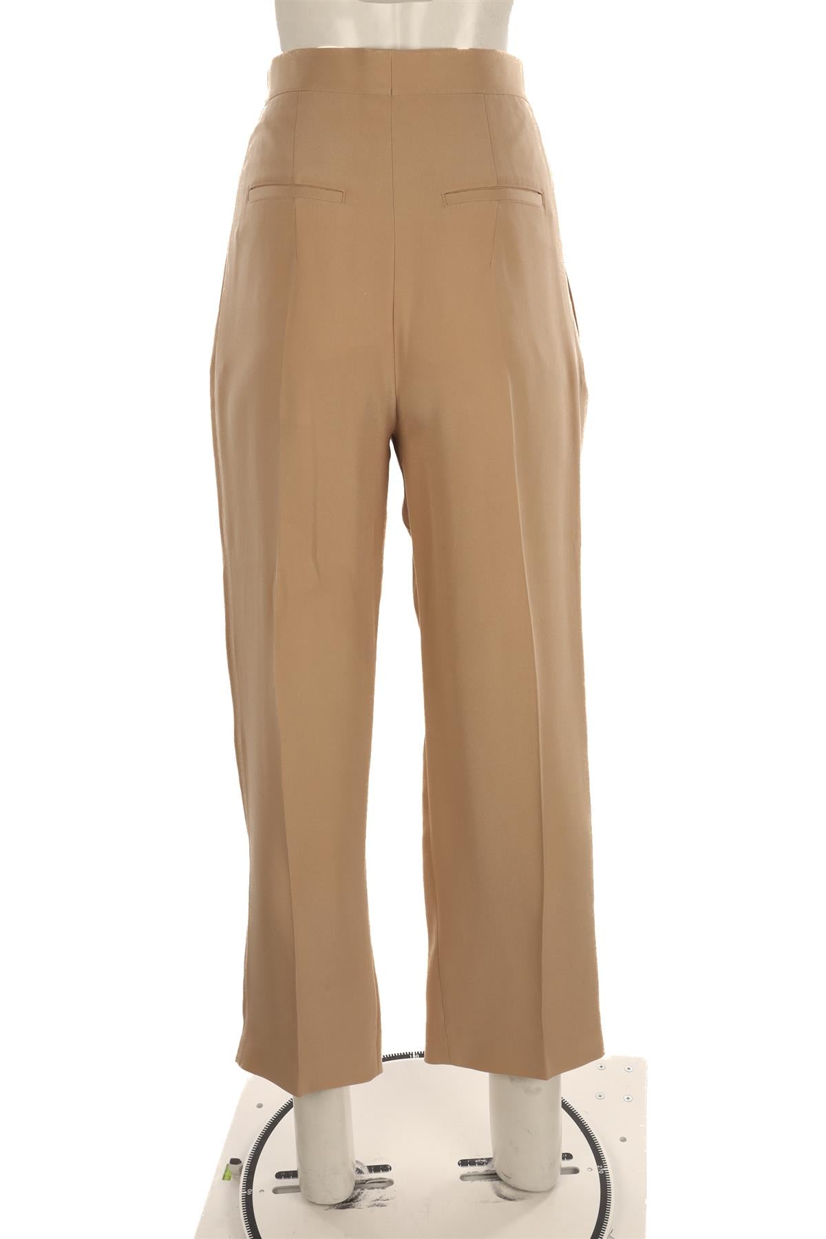 CELINE BEIGE SILK STRAIGHT LEG PANTS FR 36 UK 8
