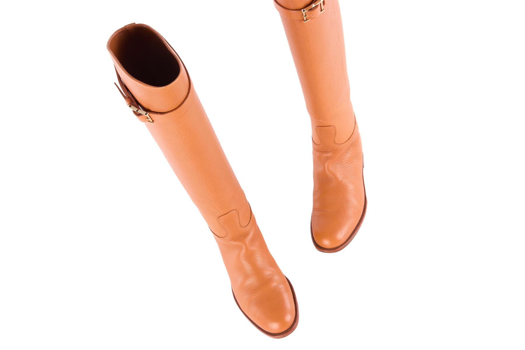 VALENTINO GARAVANI TAN LEATHER KNEE HIGH BOOTS EU 36.5 UK 3.5 US 6.5