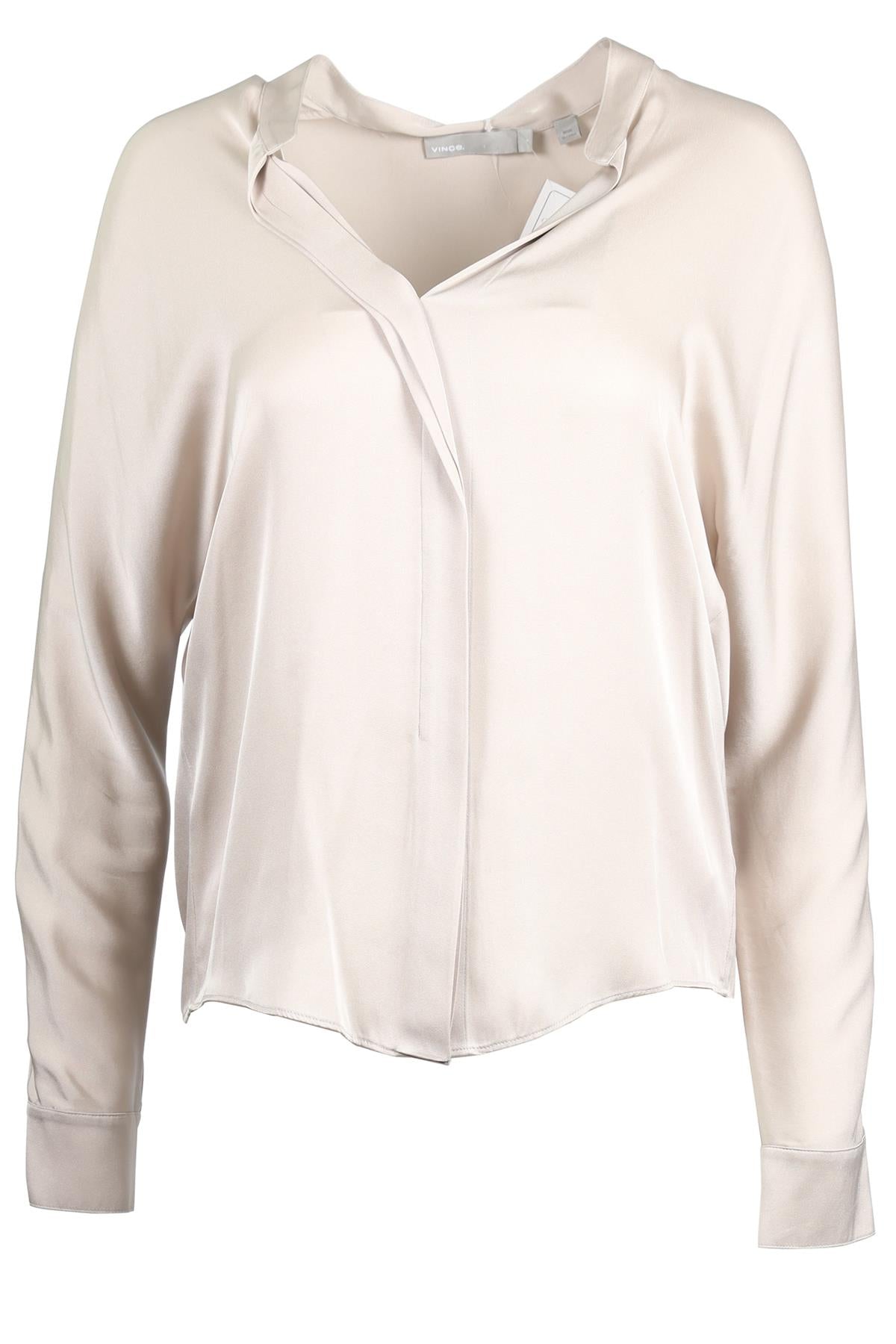 VINCE TAUPE SILK BLEND TOP US 2 UK 6