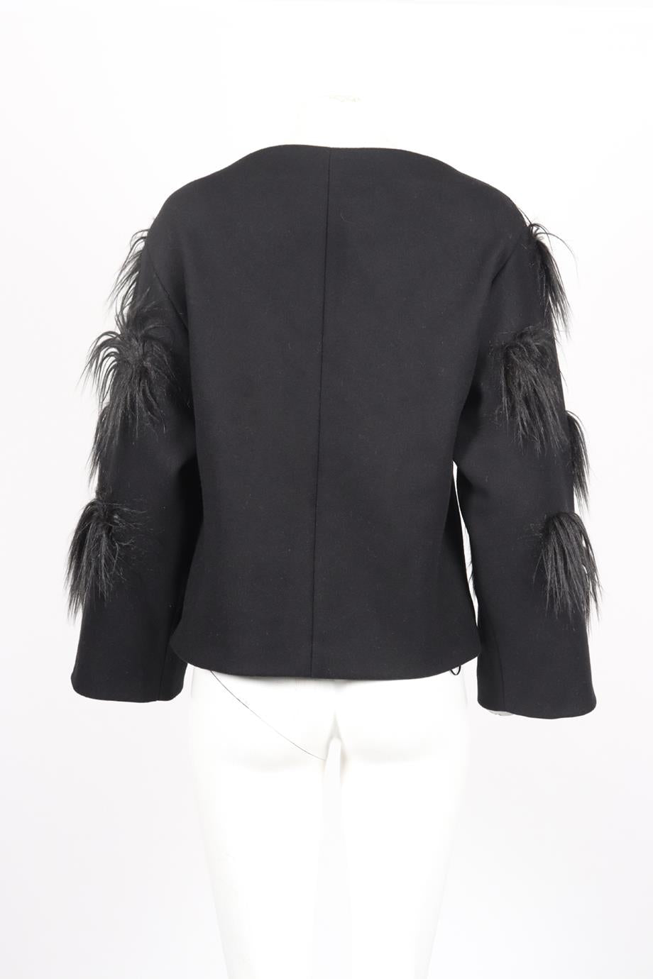 STELLA MCCARTNEY FAUX FUR AND WOOL BLEND TOP IT 34 UK 2