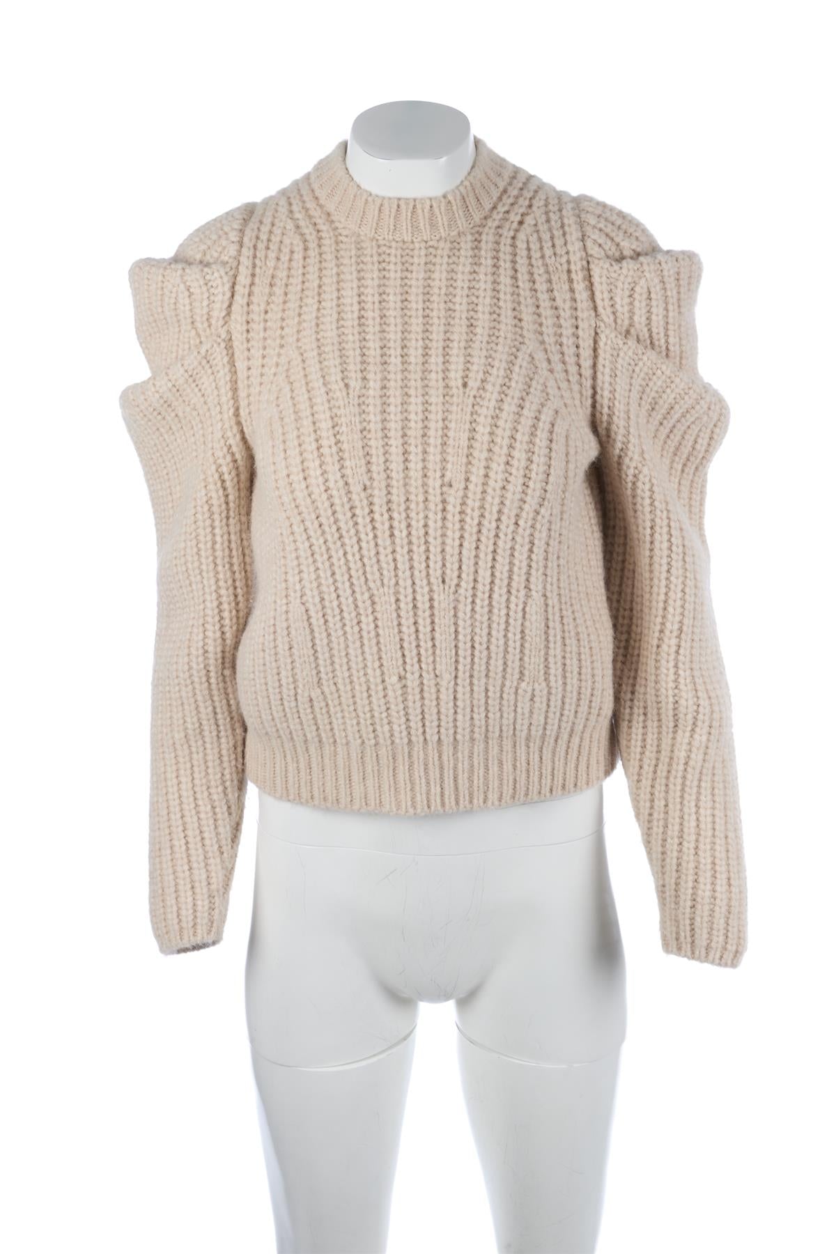 ULLA JOHNSON CREAM ALPACA SWEATER XSMALL