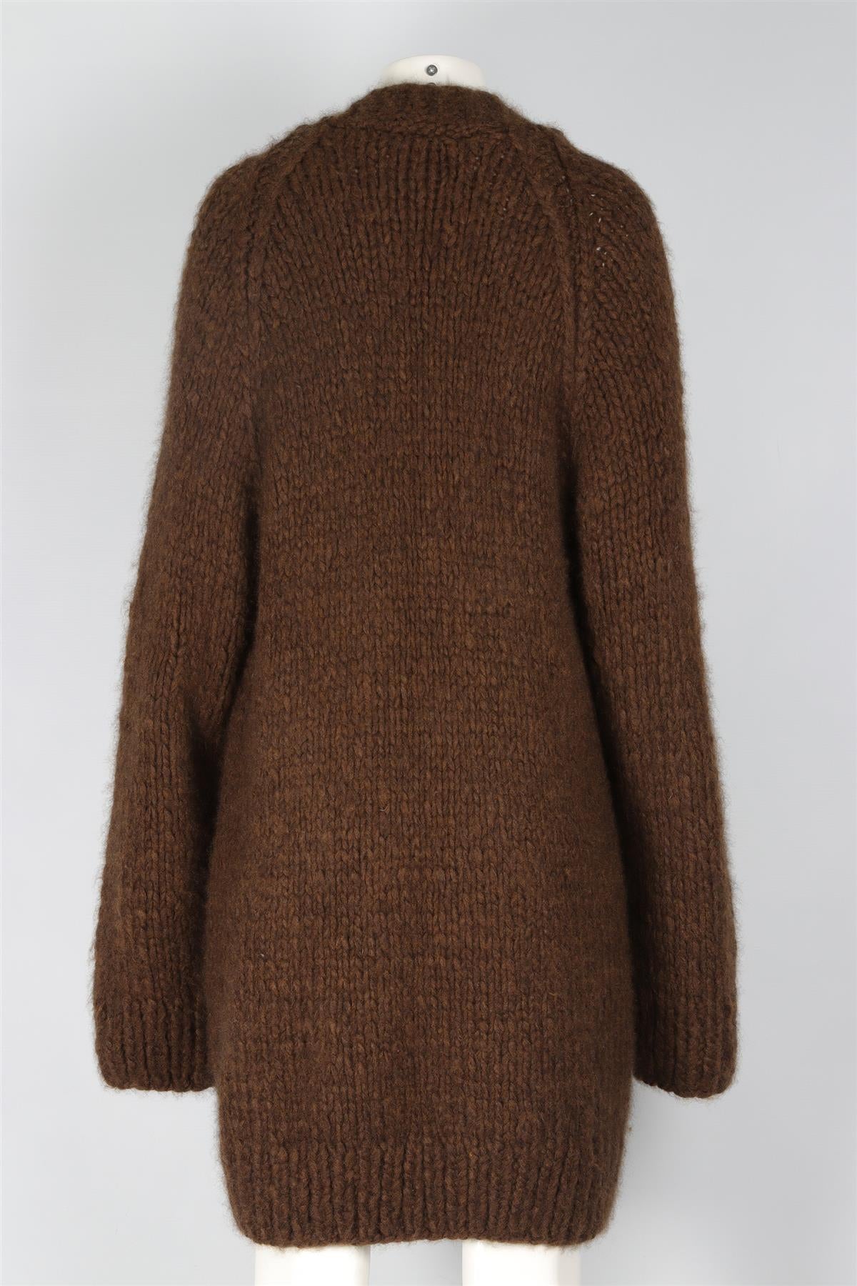 THE ROW BROWN CASHMERE CARDIGAN XSMALL