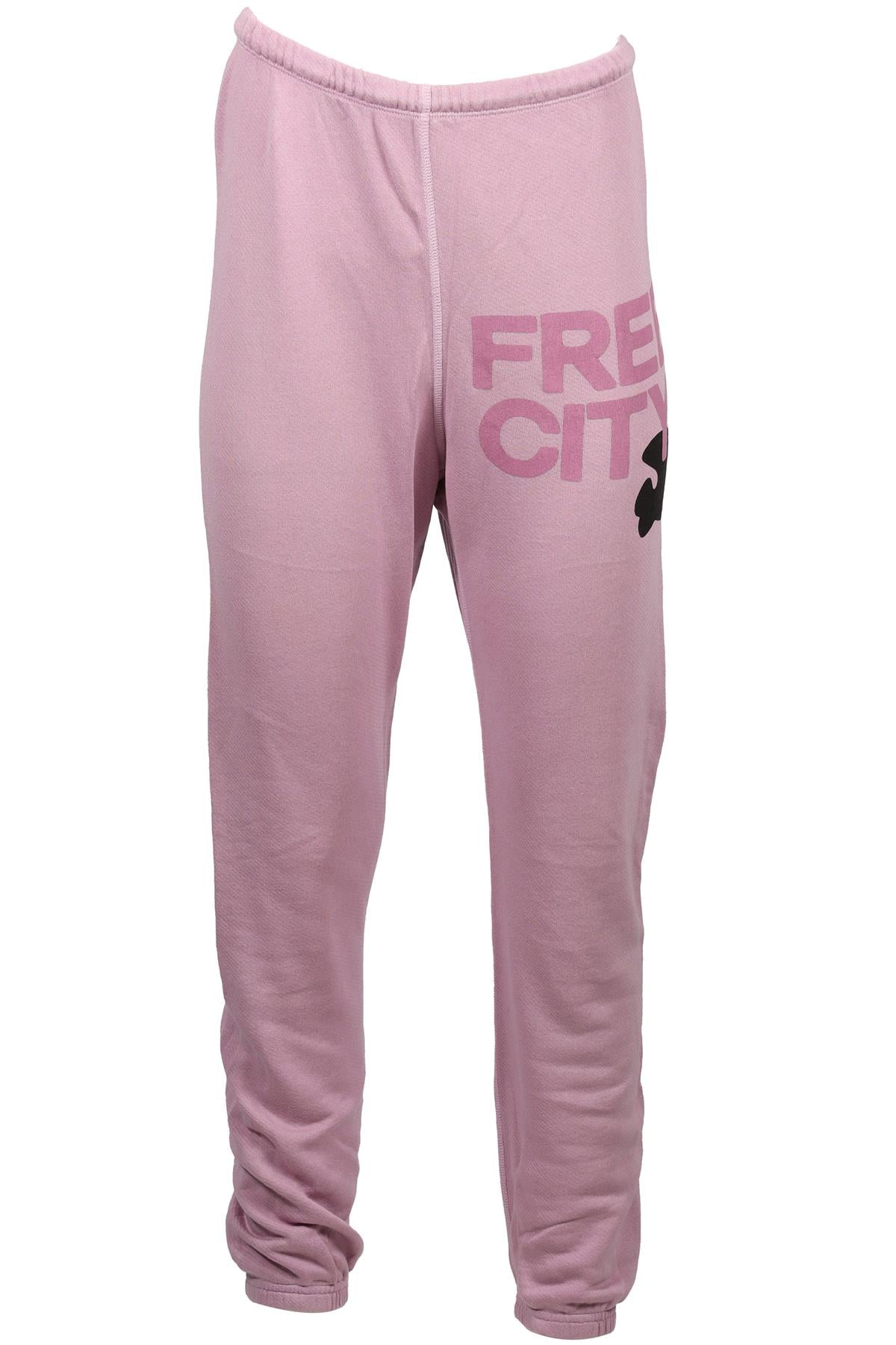 FREE CITY PURPLE COTTON BLEND TRACK PANTS SMALL