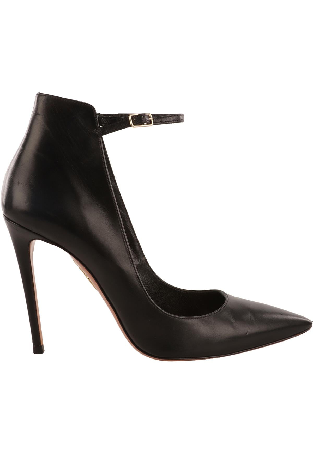 AQUAZZURA BLACK LEATHER PUMPS EU 38 UK 5 US 8