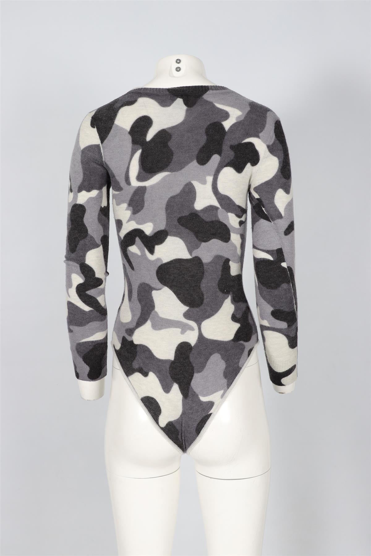 MADELEINE THOMPSON GREY CASHMERE BODYSUIT SMALL