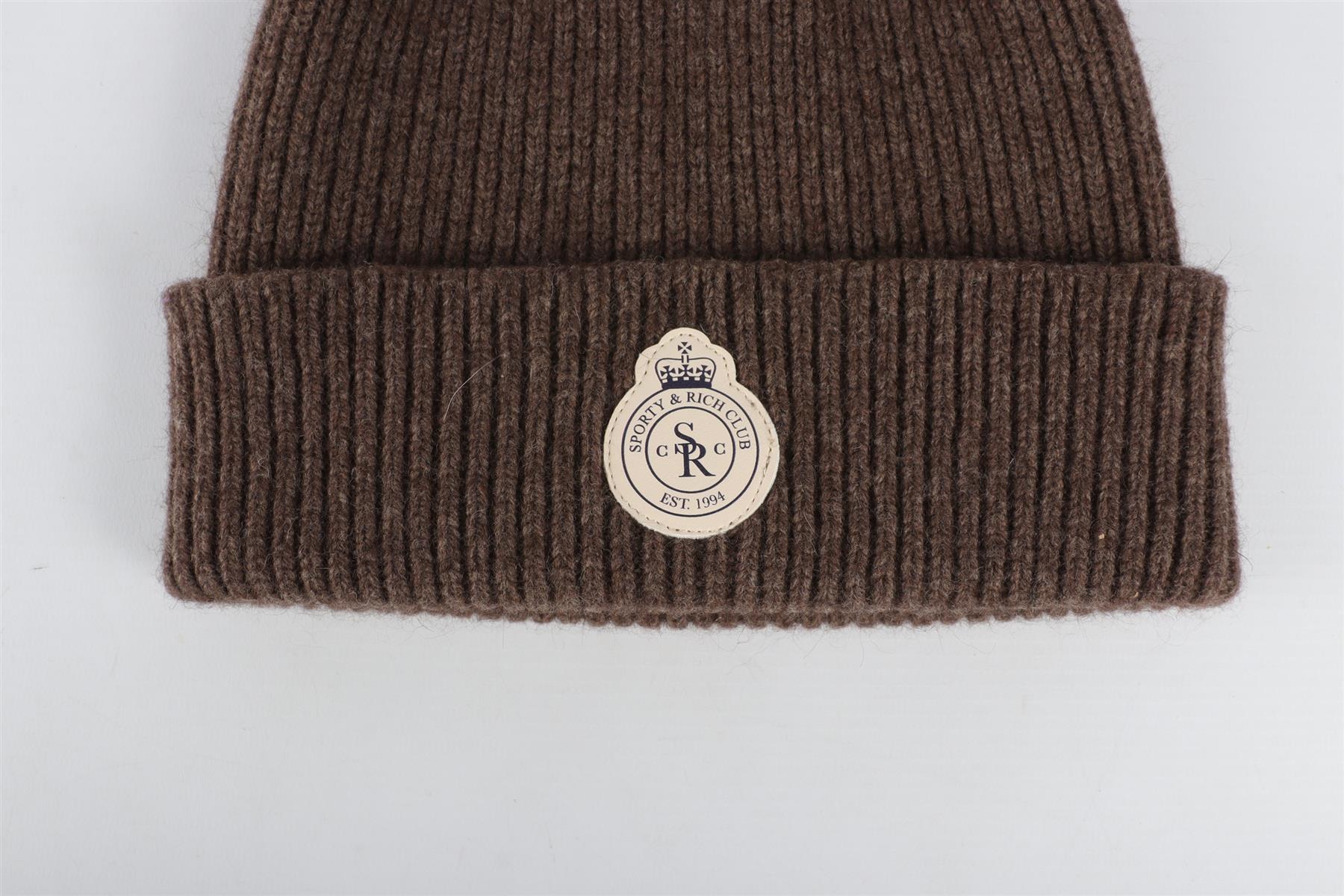 SPORTY & RICH BROWN WOOL BEANIE