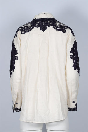 ZIMMERMANN CREAM LINEN SHIRT UK 6