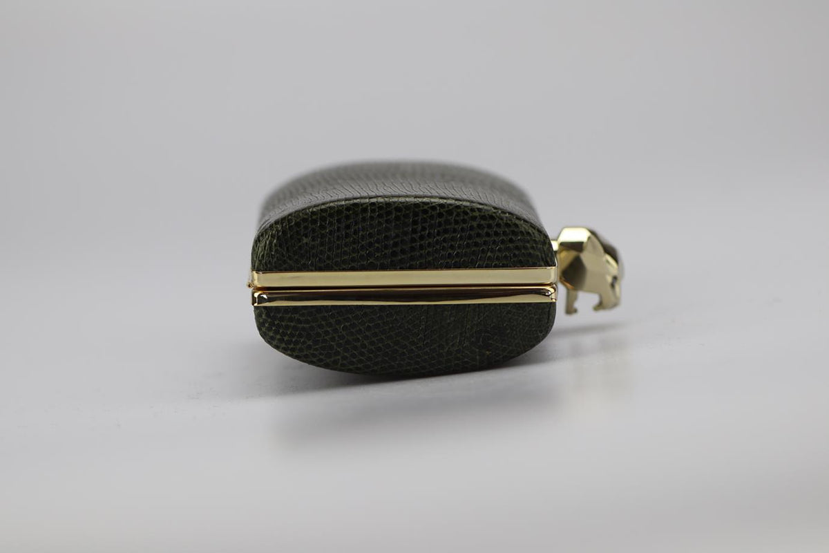 STARK SNAKESKIN AND SILVER TONE CLUTCH