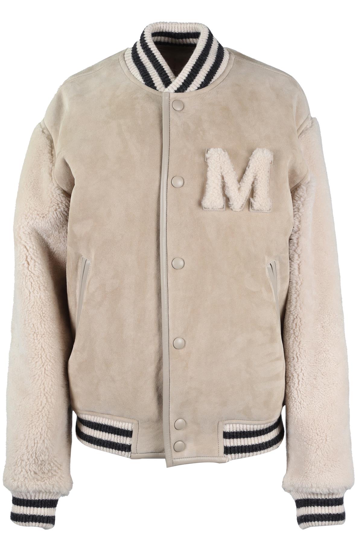 ISABEL MARANT BEIGE SHEARLING AND SUEDE BOMBER JACKET SMALL