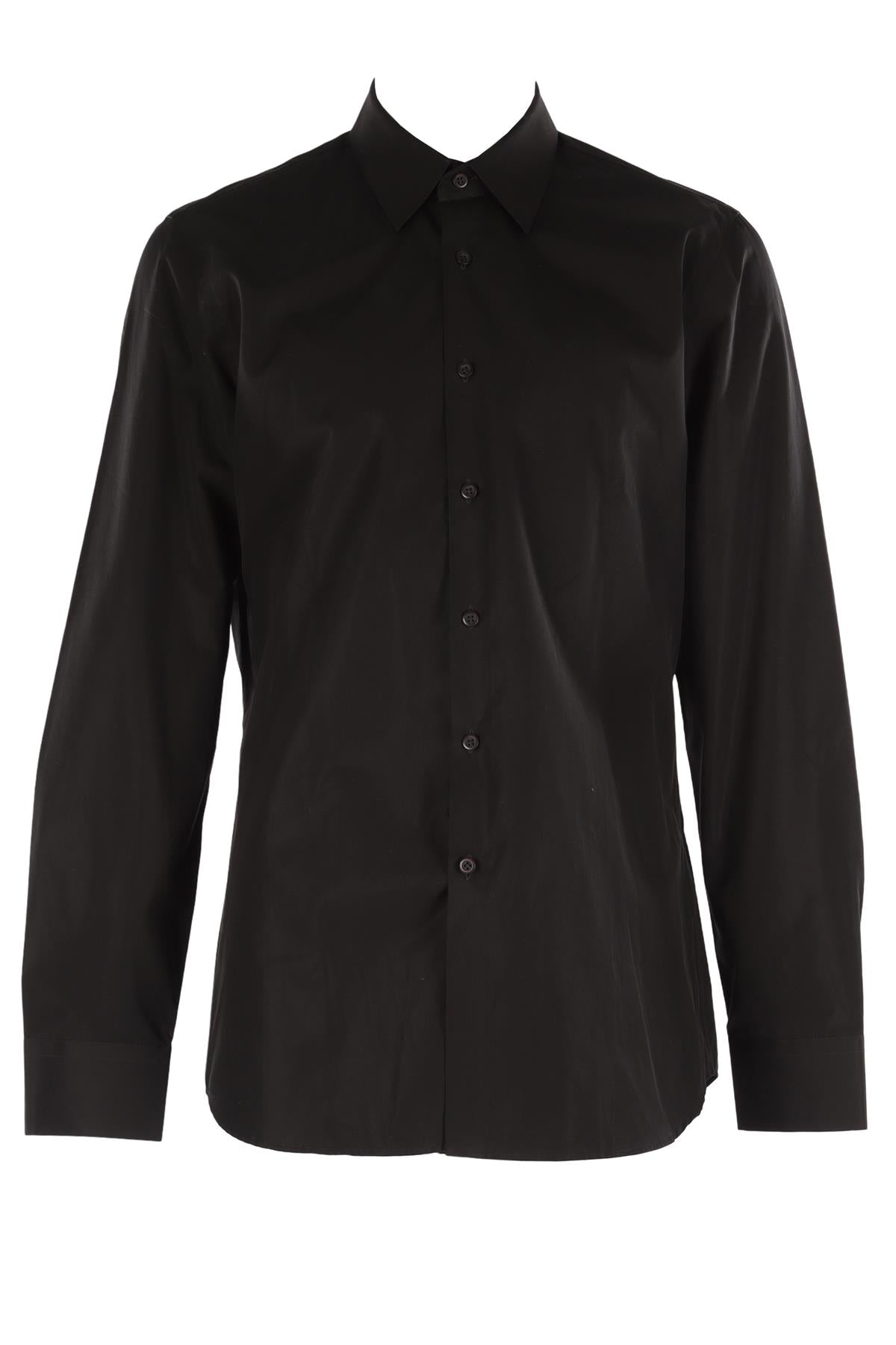 PRADA BLACK MEN'S COTTON SHIRT IT 42 UK 32