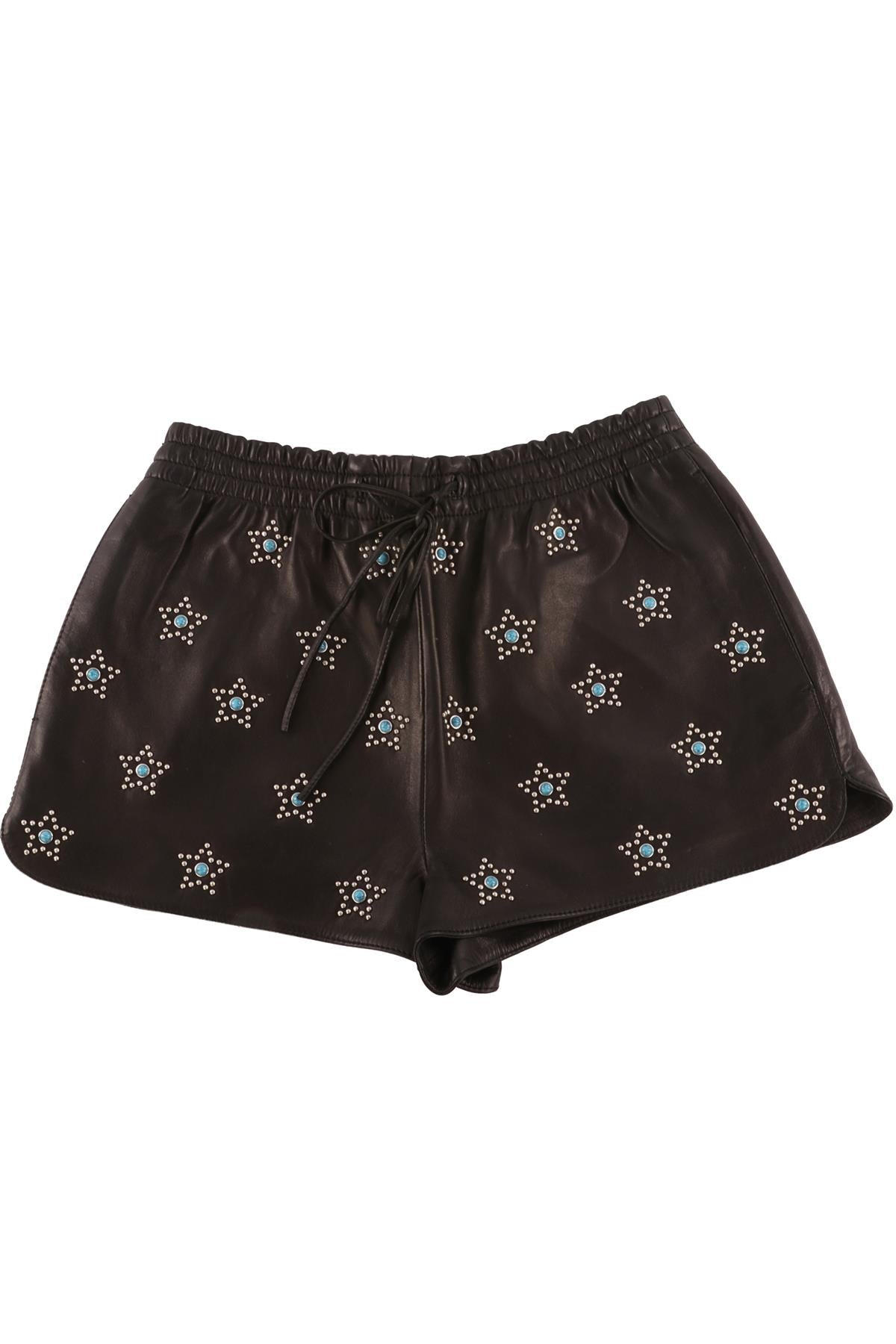 VALENTINO BLACK LEATHER SHORTS IT 42 UK 10