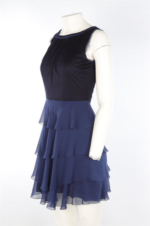 JASON WU NAVY SILK MINI DRESS US 6 UK 10