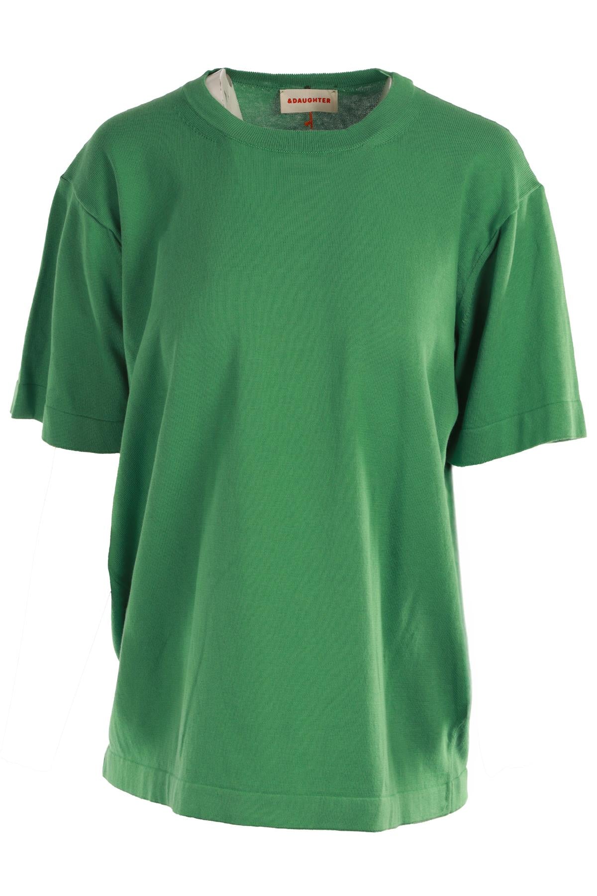 &DAUGHTER GREEN COTTON T-SHIRT XSMALL
