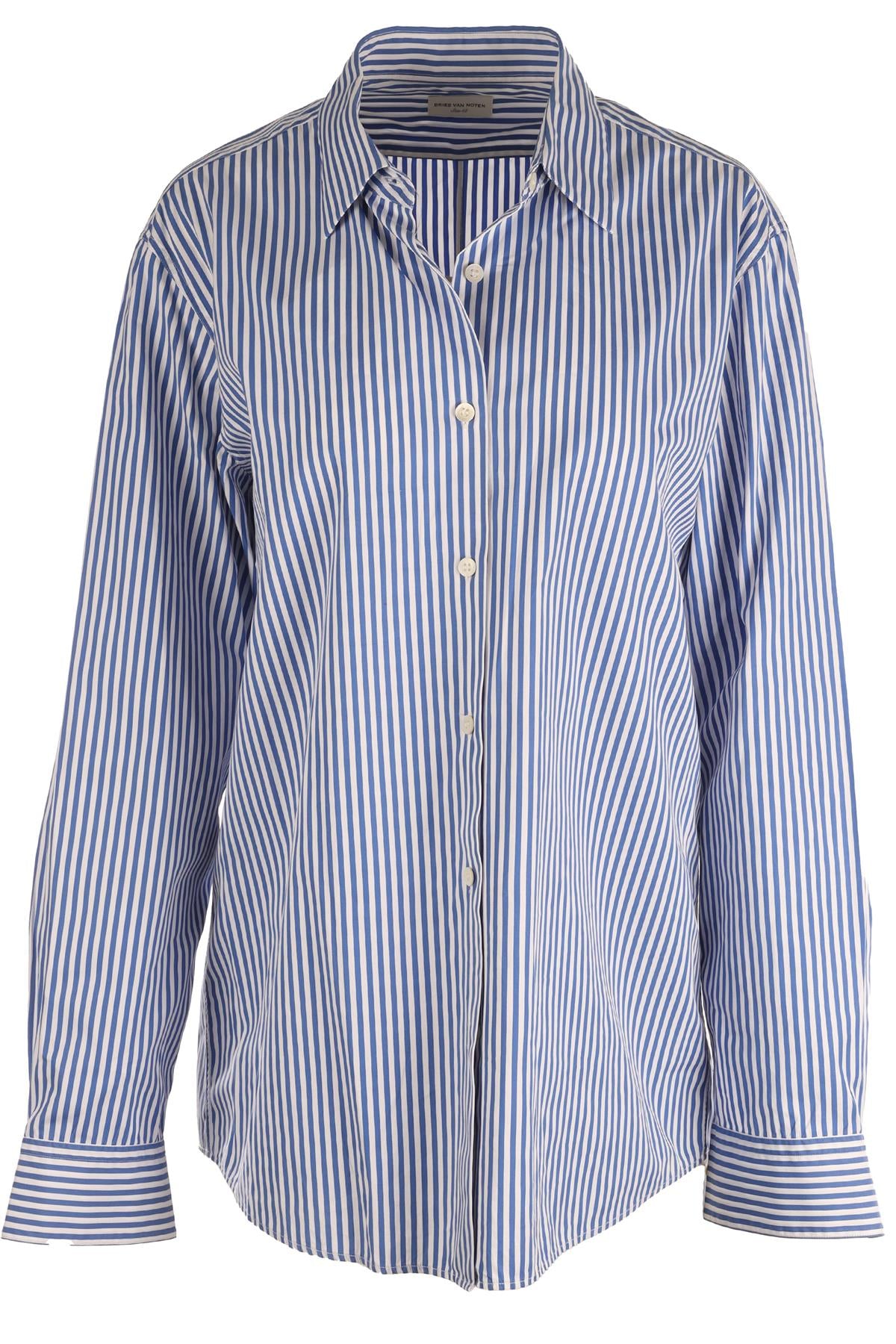 DRIES VAN NOTEN BLUE COTTON SHIRT IT 42 UK 10