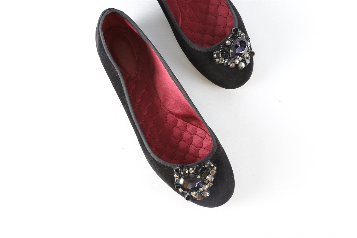 CHLOÉ BLACK SUEDE BALLET FLATS EU 39 UK 6 US 9