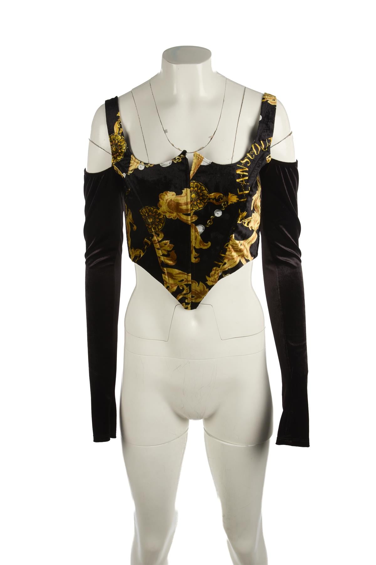 VERSACE JEANS COUTURE BLACK VELVET TOP IT 42 UK 10