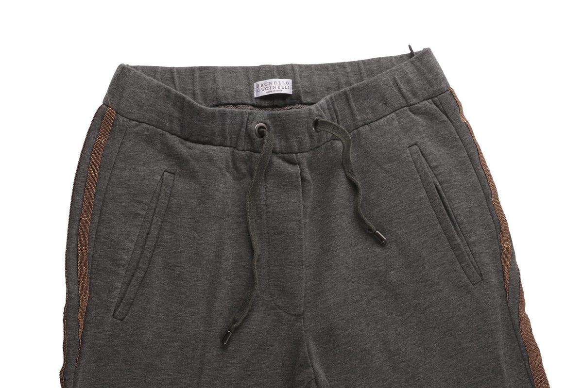 BRUNELLO CUCINELLI GREY COTTON TRACK PANTS IT 38 UK 6