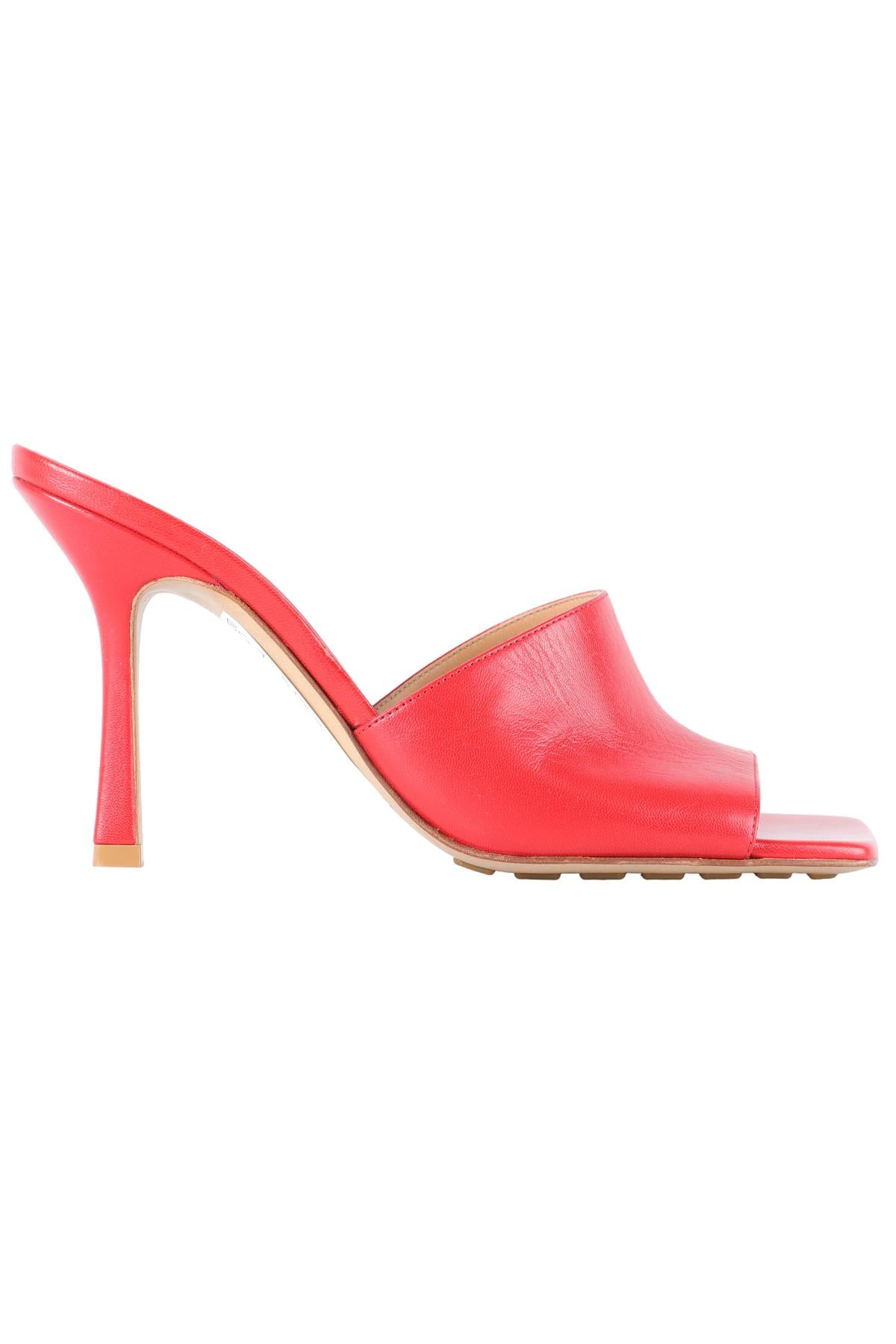BOTTEGA VENETA RED LEATHER MULES EU 38 UK 5 US 8