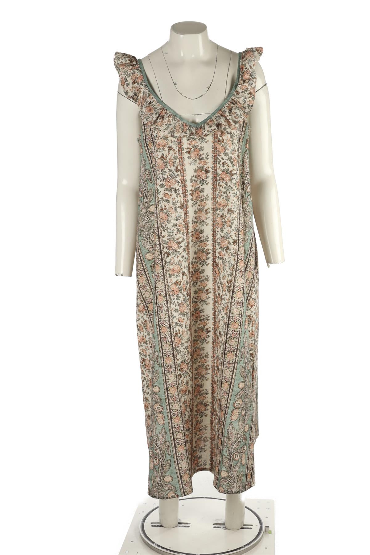 D'ASCOLI MULTI COTTON MIDI DRESS LARGE