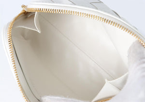 BOTTEGA VENETA WHITE INTRECCIATO LEATHER POUCH