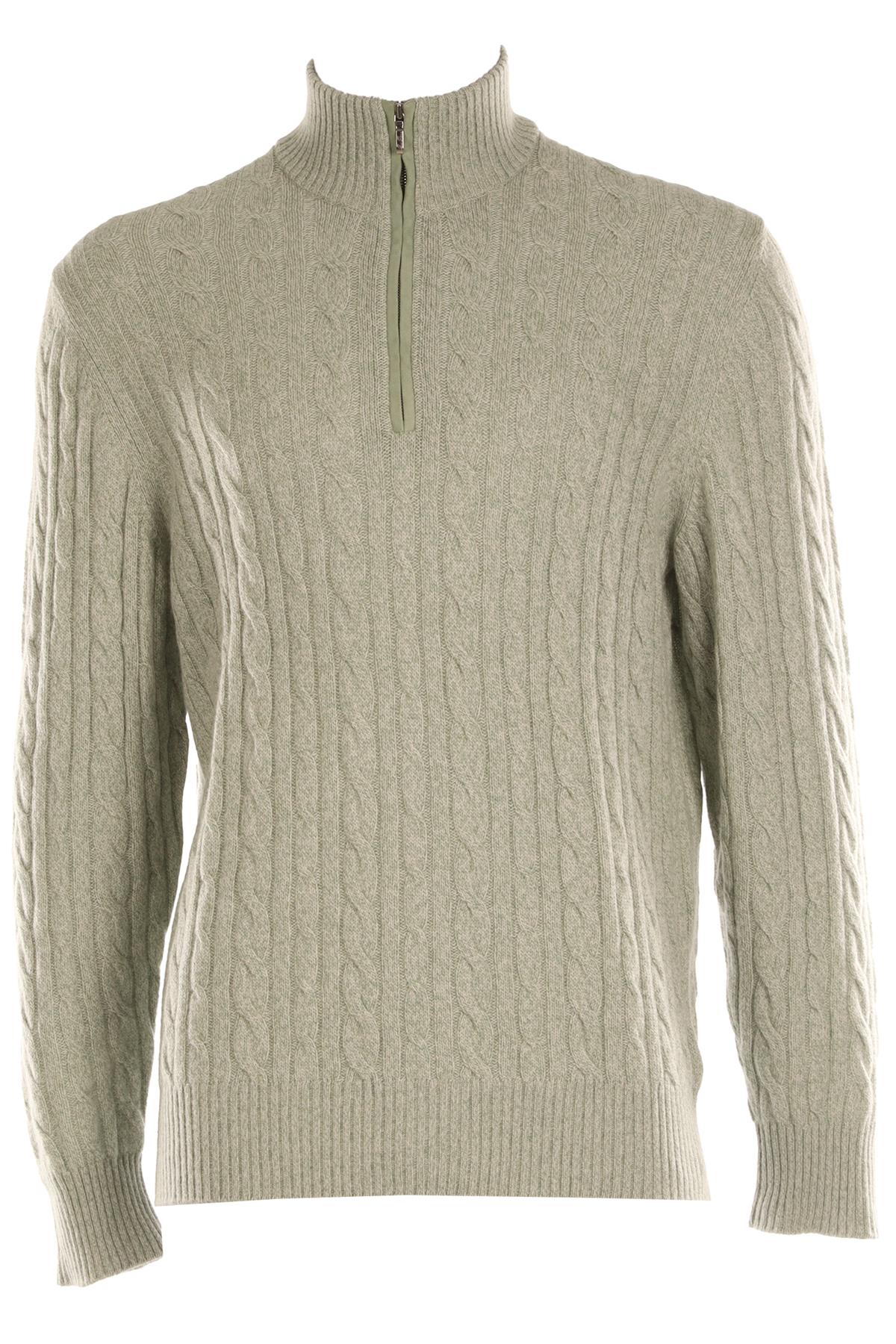 LORO PIANA GREEN MEN'S CASHMERE SWEATER IT 52 UK/US 42