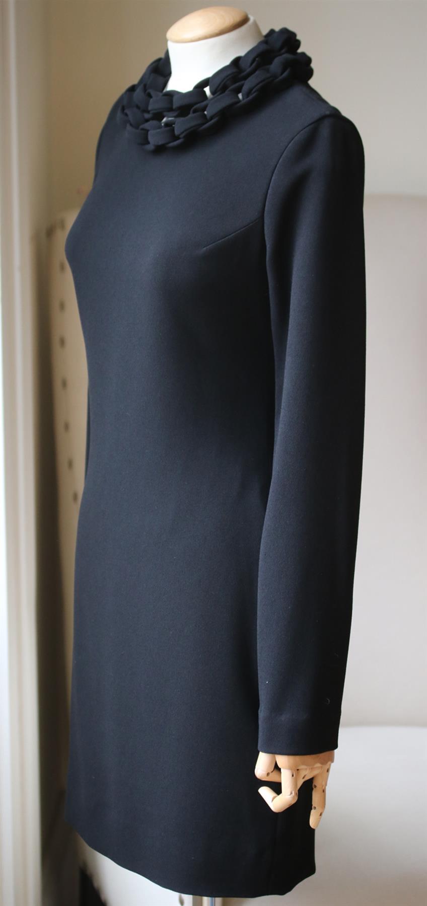 DIANE VON FURSTENBERG GIADA CHAIN COLLAR CREPE MINI DRESS US 4 UK 8