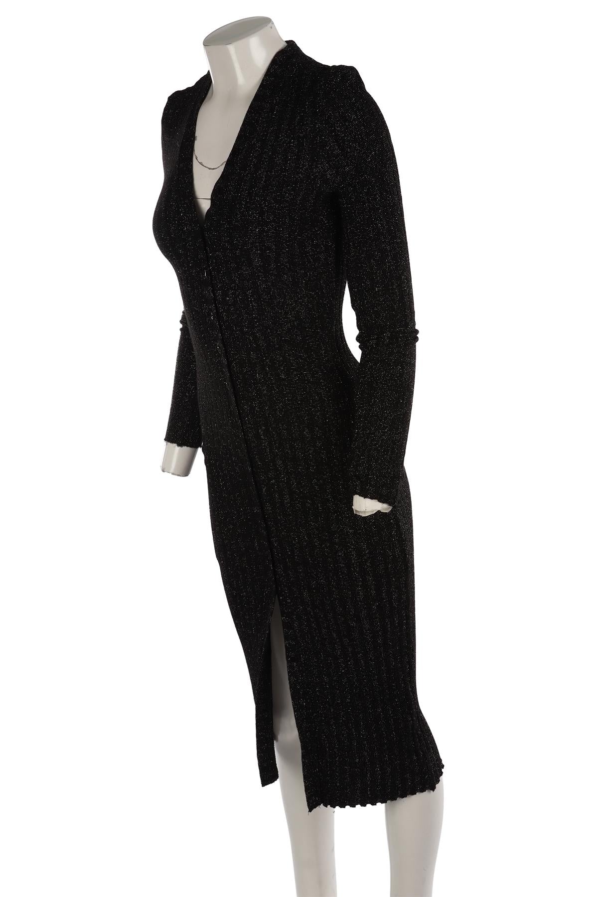 ENZA COSTA BLACK KNIT MAXI DRESS LARGE