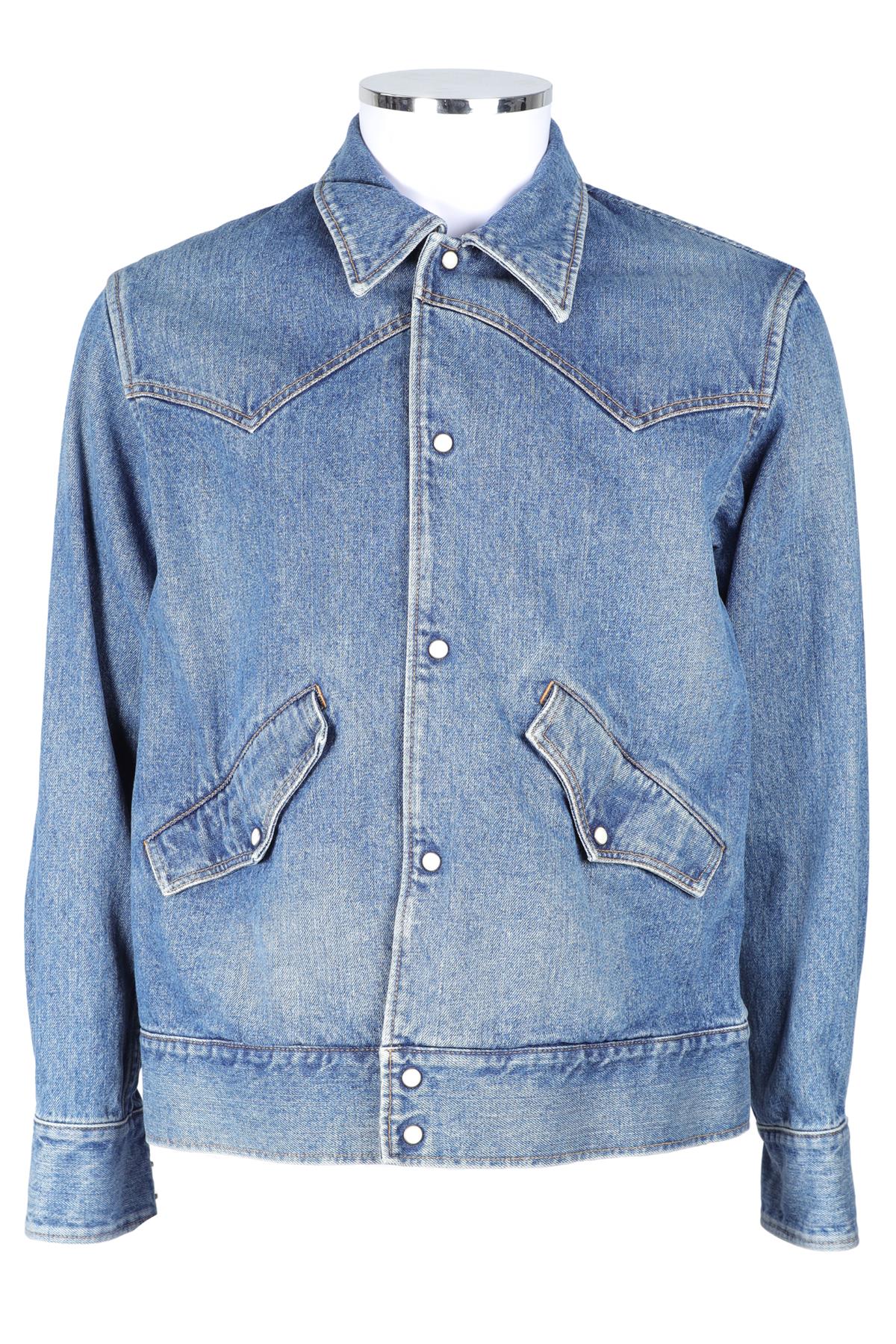 THE LETTERS BLUE MEN'S DENIM JACKET MEDIUM
