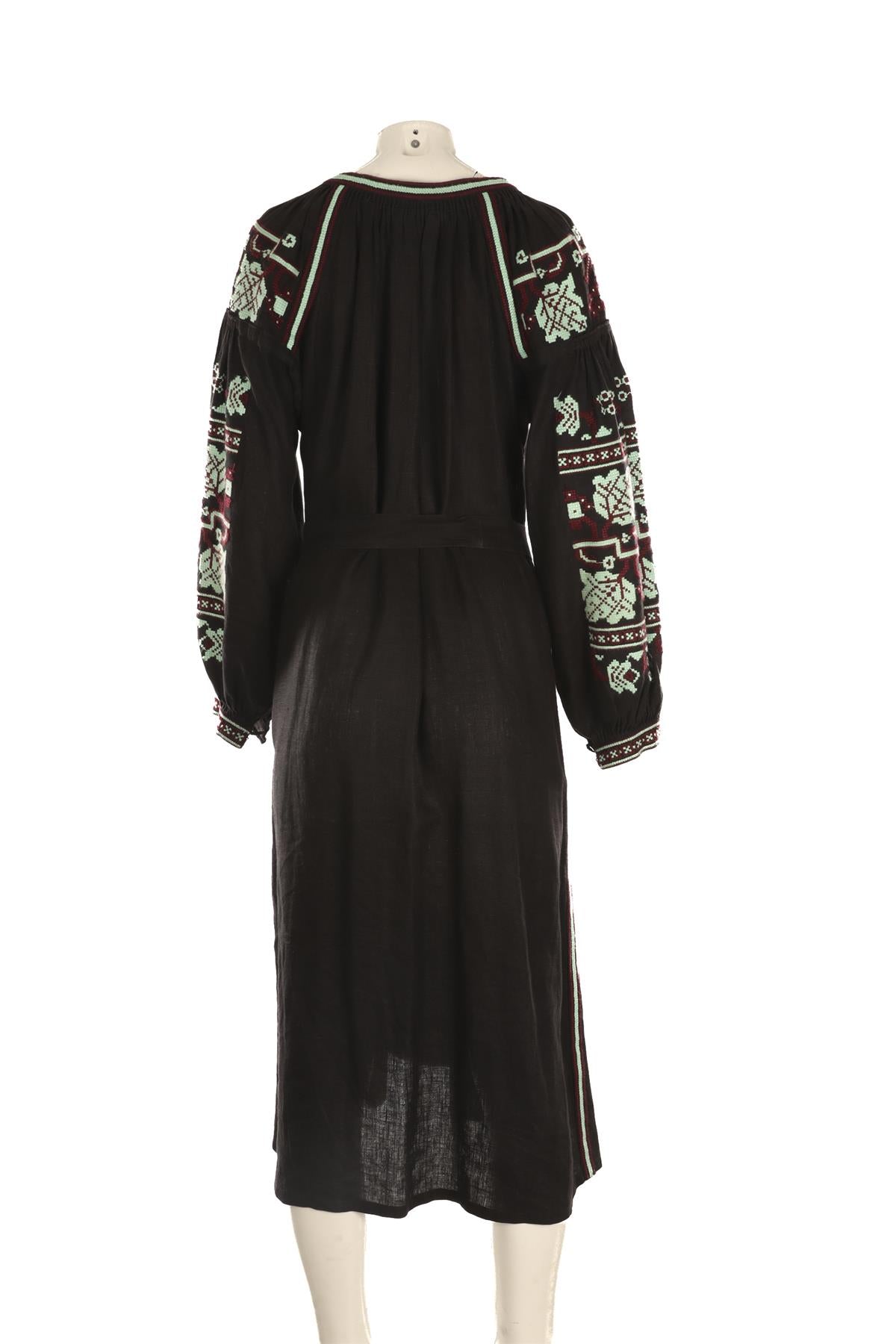 VITA KIN BLACK LINEN MAXI DRESS ONE SIZE