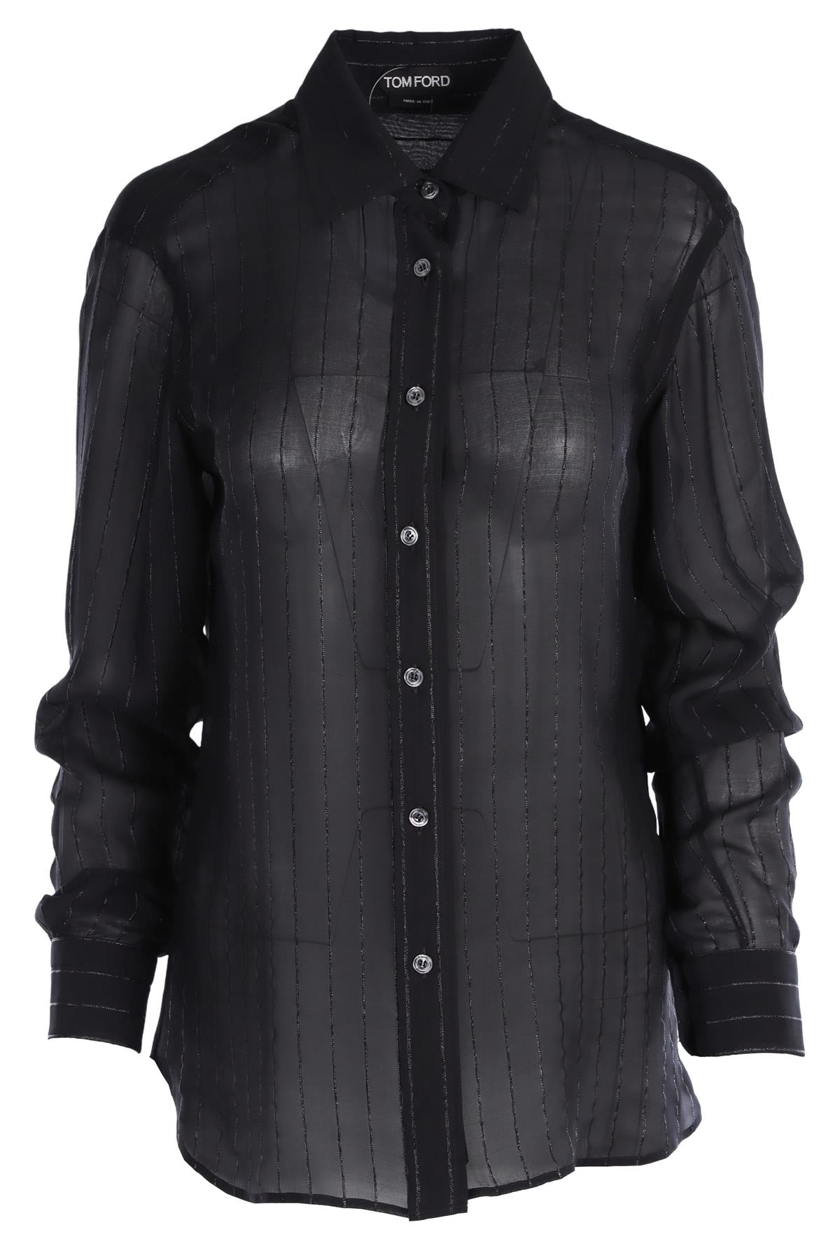 TOM FORD BLACK SILK SHIRT IT 40 UK 8