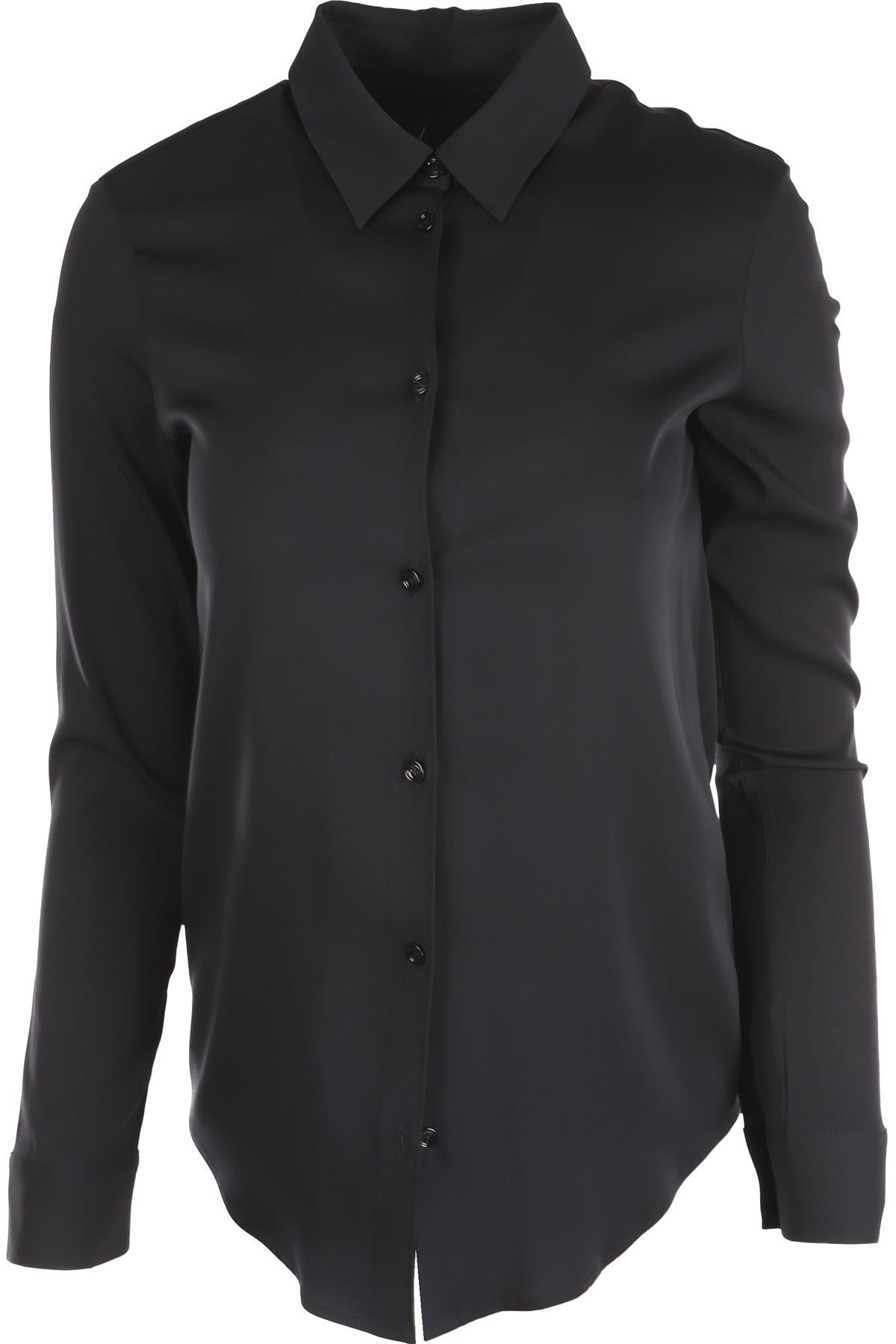 THE ROW NAVY SILK SHIRT US 4 UK 8