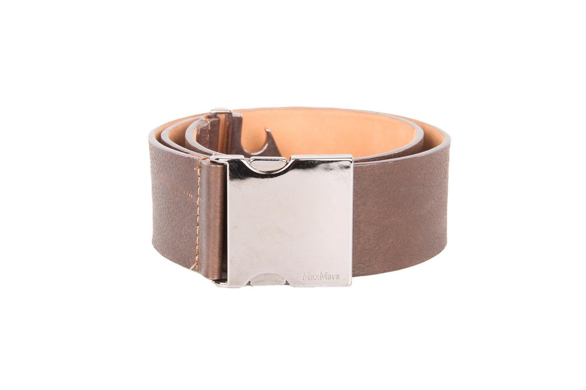 MAX MARA BROWN LEATHER WAIST BELT SMALL