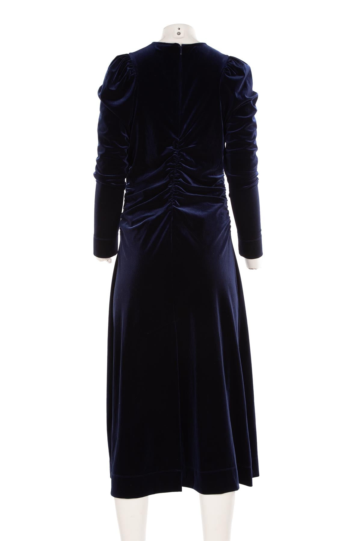 GANNI BLUE VELVET MAXI DRESS EU 40 UK 14