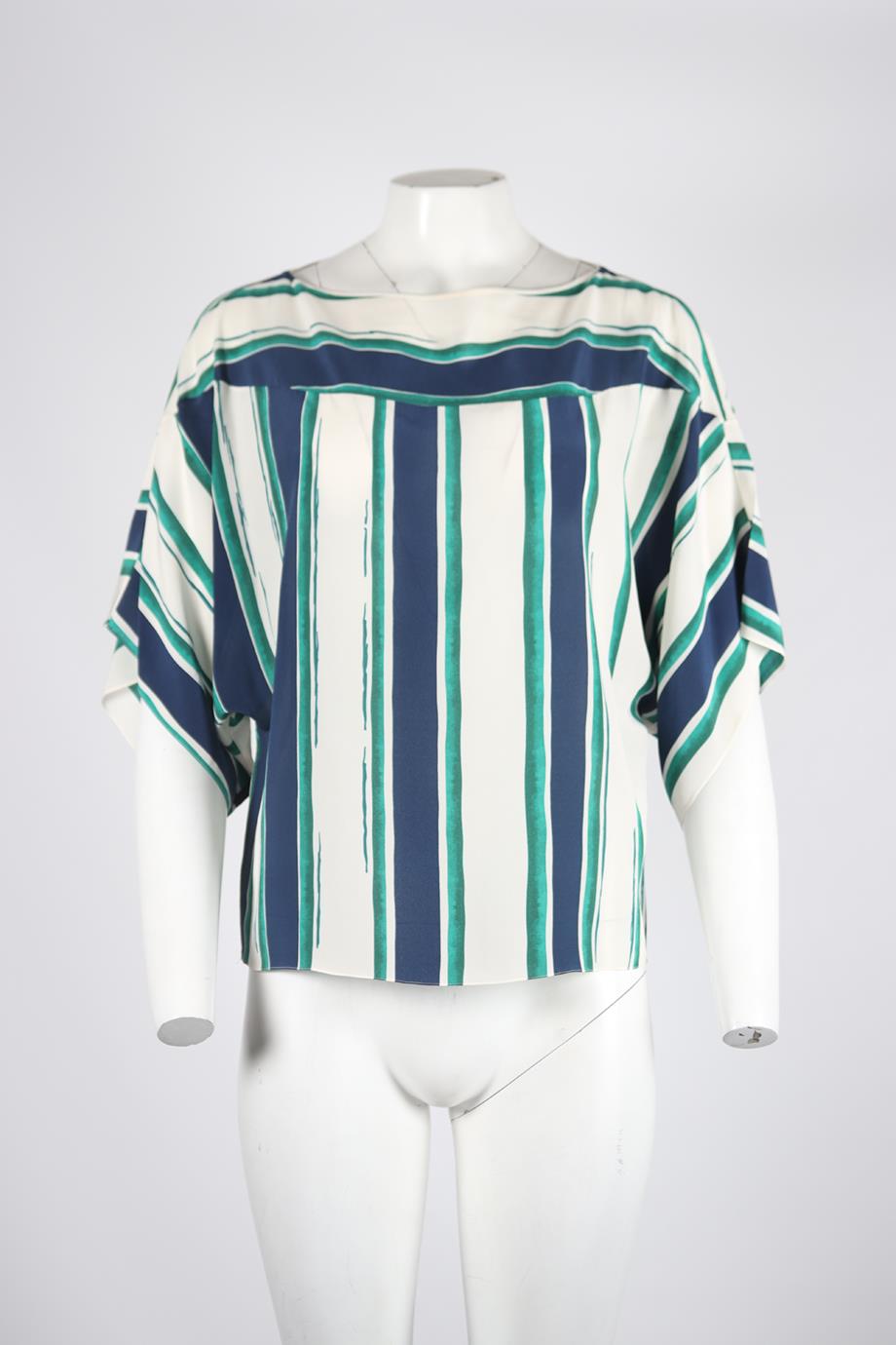 CHLOE STRIPED SILK TOP FR 36 UK 8