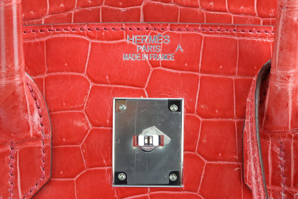 HERMÈS 2011 BIRKIN 35CM SHINY POROSUS CROCODILE LEATHER BAG