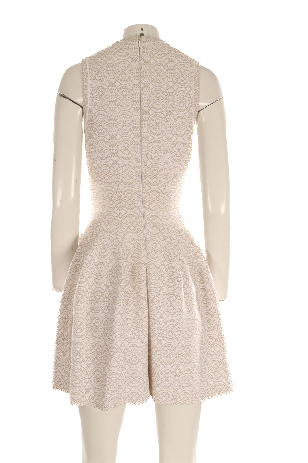 ALAÏA BEIGE KNIT MINI DRESS FR 42 UK 14