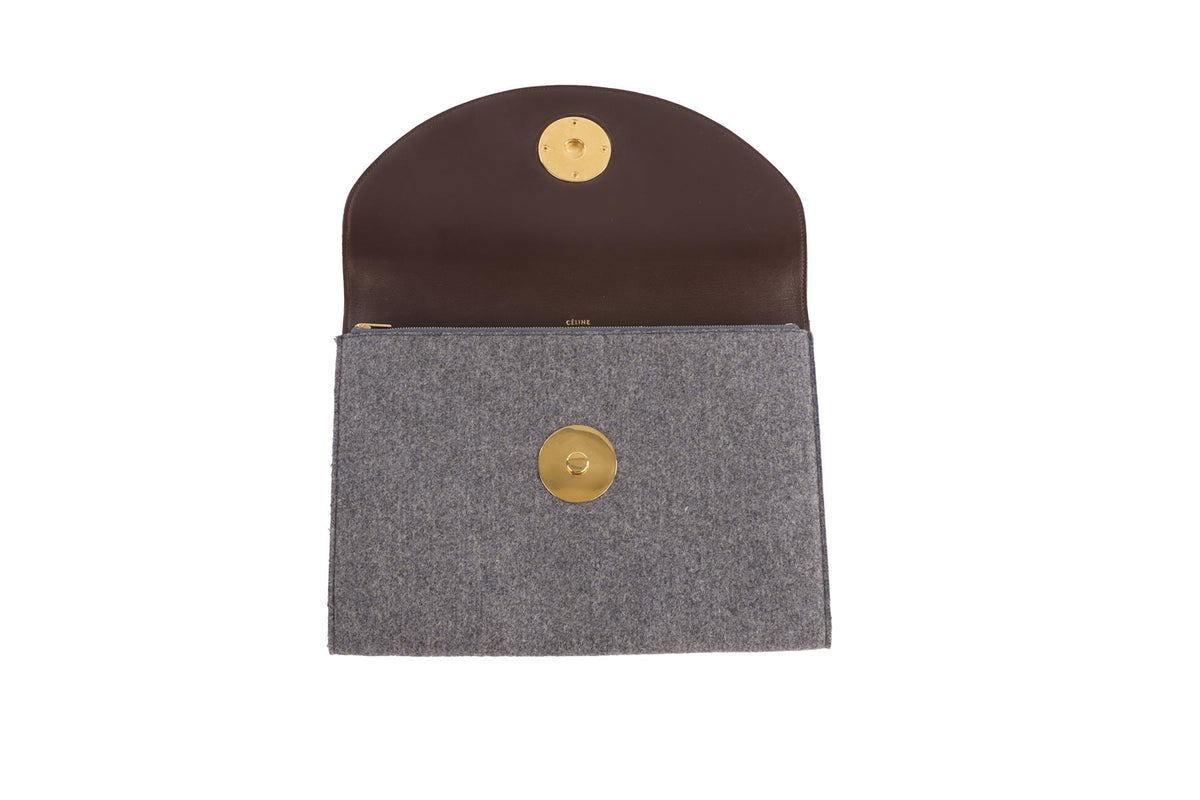 CÉLINE BLUE ORB FELT CLUTCH