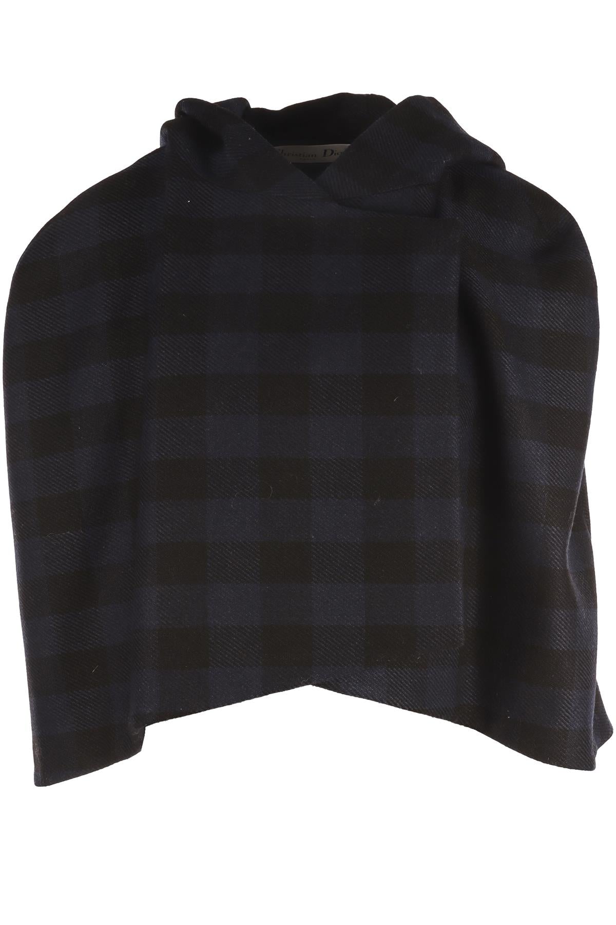 CHRISTIAN DIOR NAVY WOOL CAPE UK 18