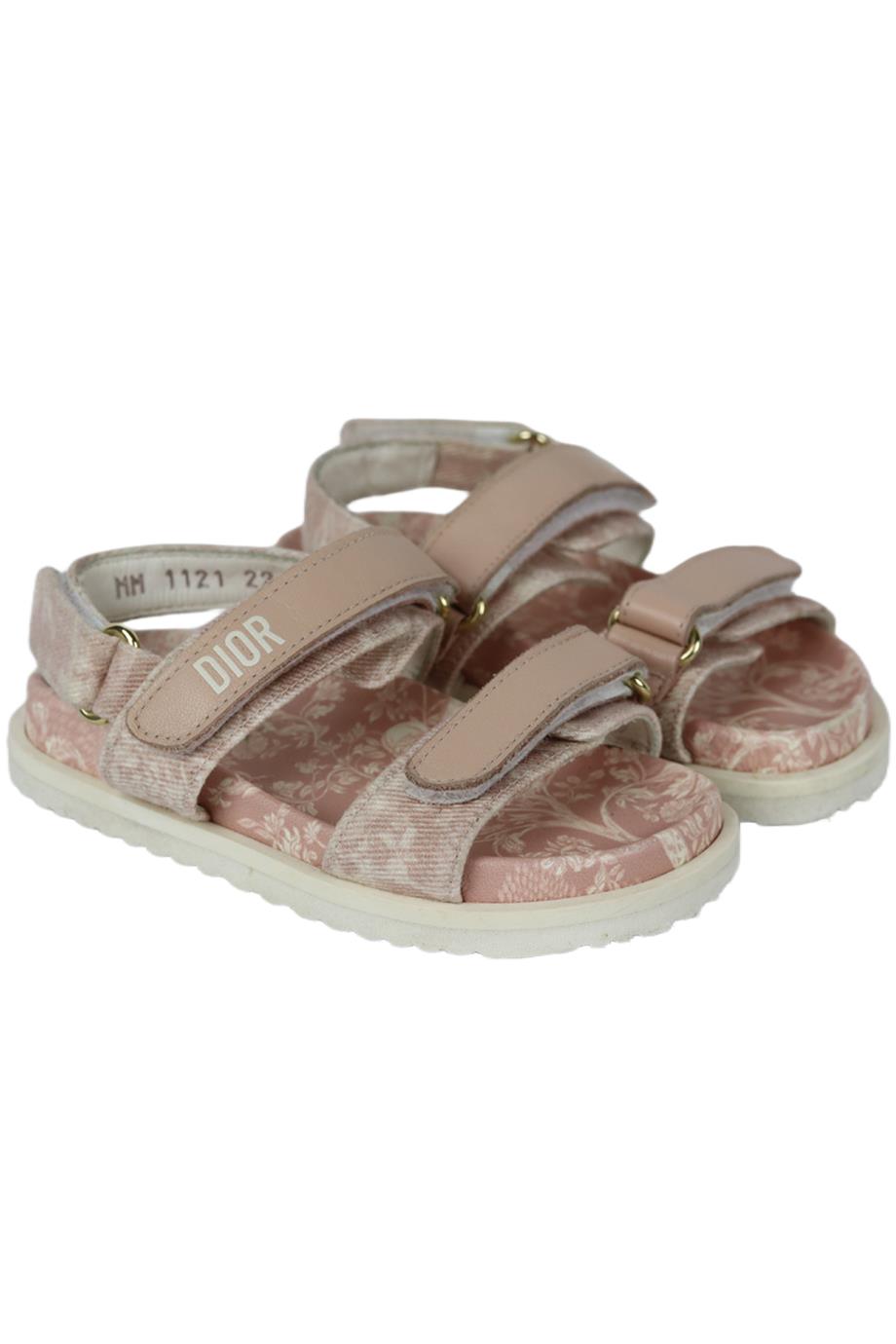 CHRISTIAN DIOR BABY GIRLS LEATHER AND CANVAS SANDALS GIRLS EU 22 UK 5